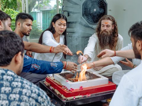 Ayurveda yoga Kerala · yajna fire ritual