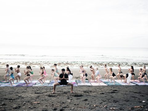 Beach asana class · YTT Kerala