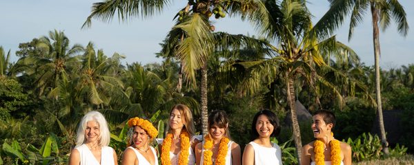 Students in palm grove yoga teacher training Kerala
